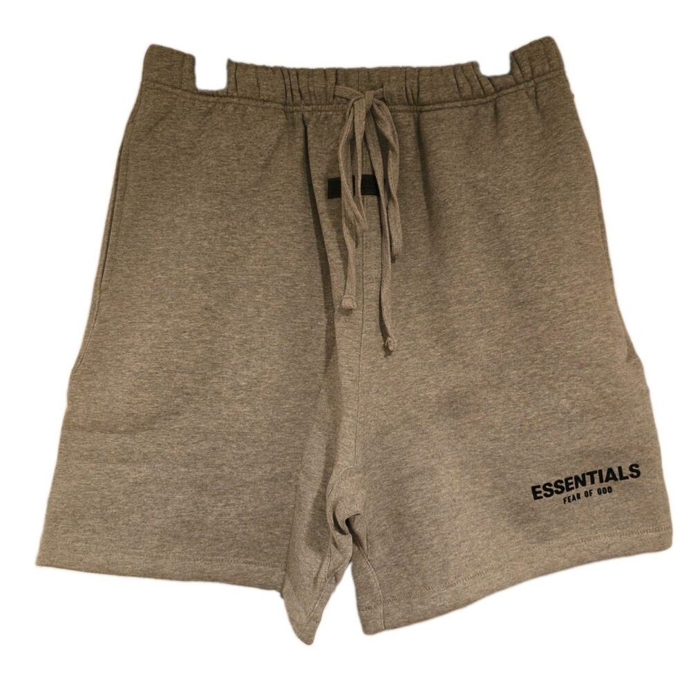 ESSENTIALS Fear of God Sweat Shorts Gray Dark Oatmeal Men's Medium NWT Logo